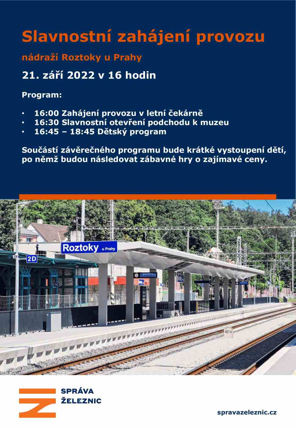 pozvánka na slavnostní otevření nádraží